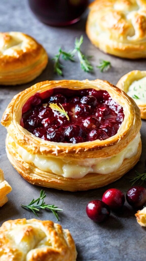 Baked Brie with Cranberry Sauce