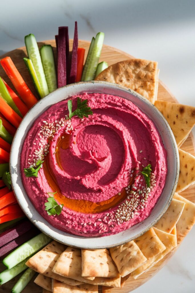 Beet Hummus Platter