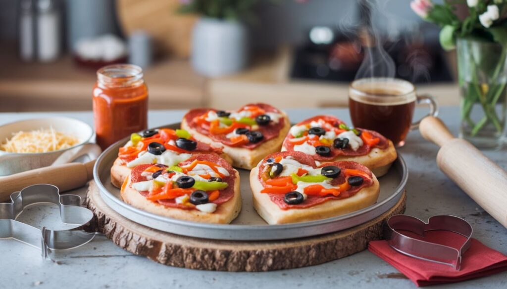 Heart-Shaped Mini Pizzas