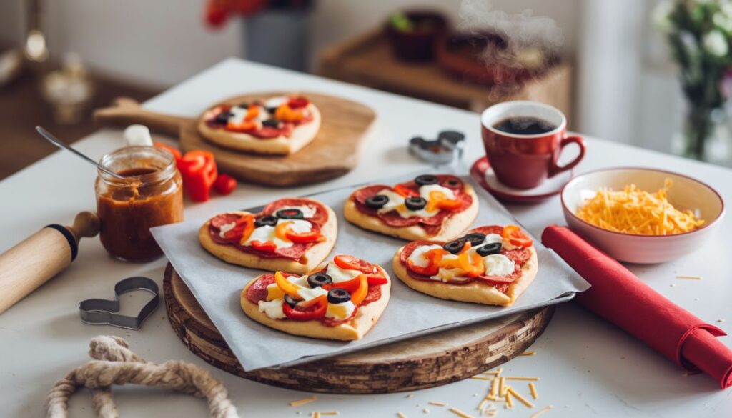 Heart-Shaped Mini Pizzas