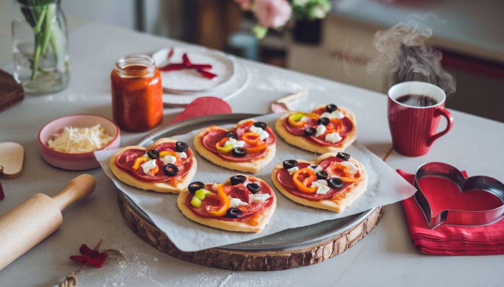 Heart-Shaped Mini Pizzas