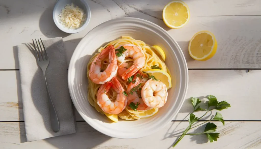 Lemon Butter Shrimp Pasta