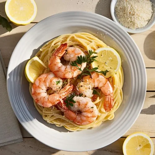 Lemon Butter Shrimp Pasta