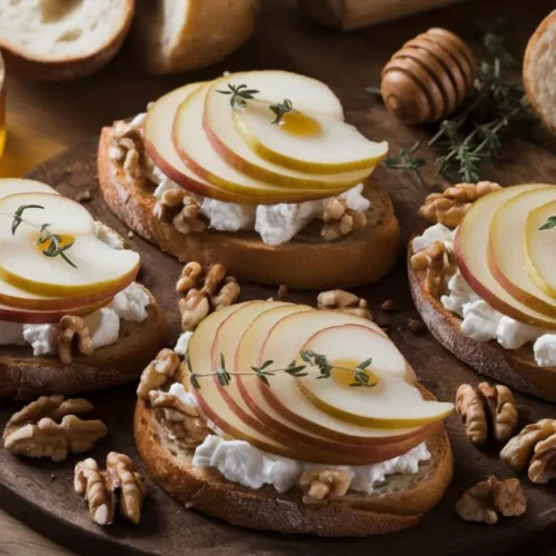 Pear and Walnut Crostini