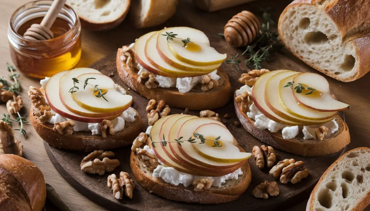 Pear and Walnut Crostini