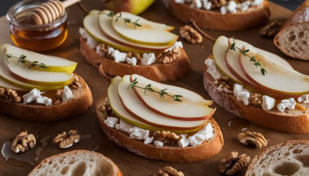 Pear and Walnut Crostini