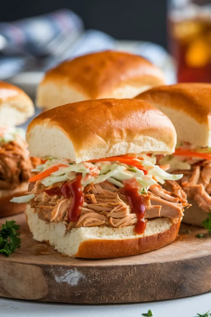 Slow Cooker Pulled Chicken Sliders