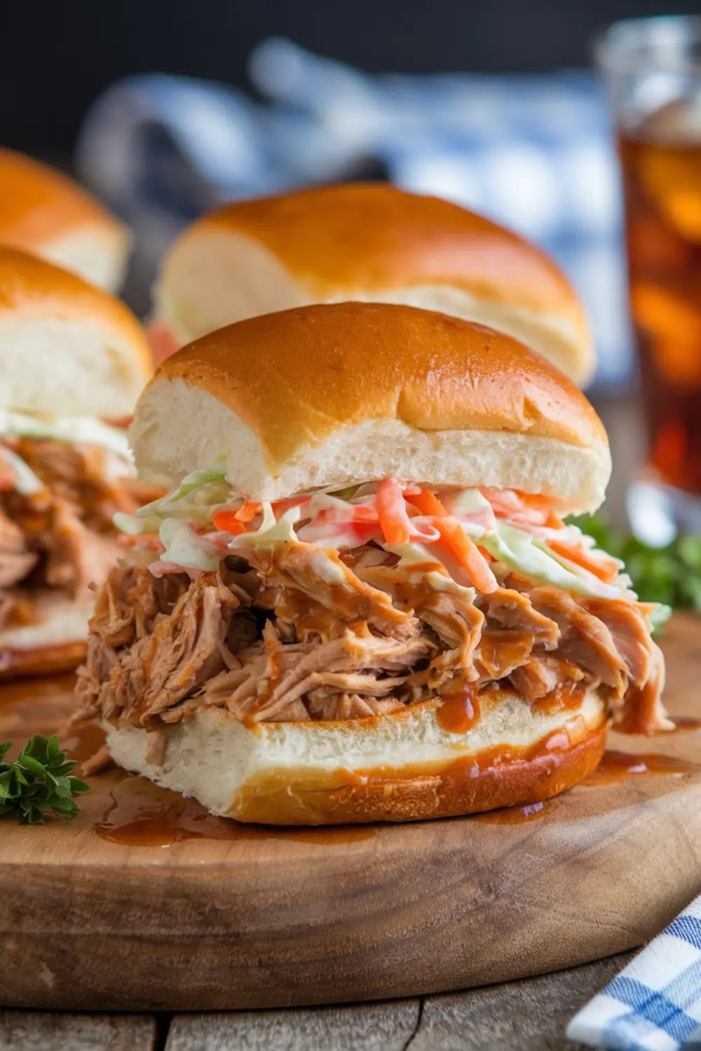 Slow Cooker Pulled Chicken Sliders