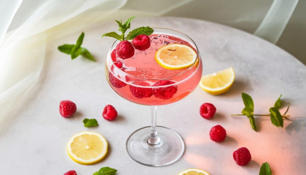 Sparkling Prosecco Raspberry Lemonade Cocktail