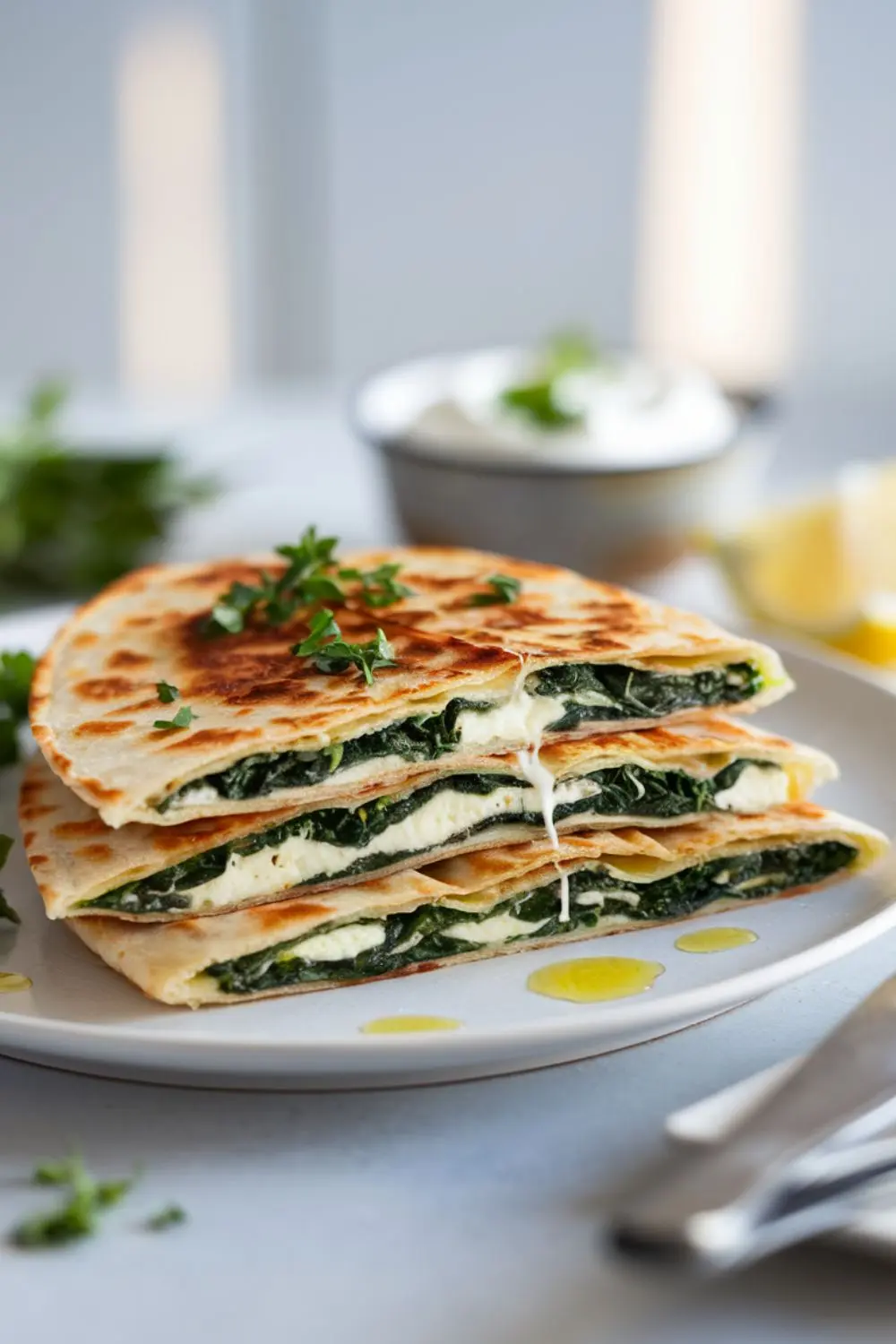 Spinach Feta Quesadilla